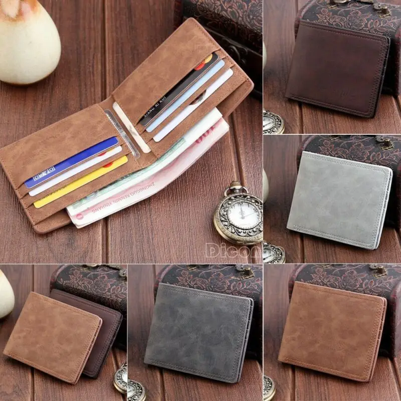 Мужской кошелек короткий Мужской из искусственной кожи ID Card Holder кошелек бумажник Billfold тонкий клатч