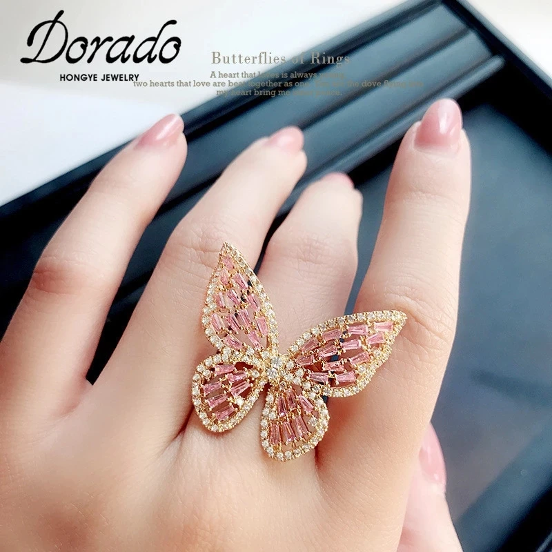 Dorado роскошные кольца с бабочкой для женщин Ретро Новый сплав обручальное
