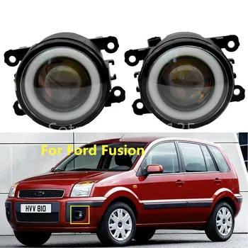 

2PCS For Ford Focus MK2/3 Fusion Fiesta Tourneo Transit 2001-2015 LED Fog Lights with Angel eye white light