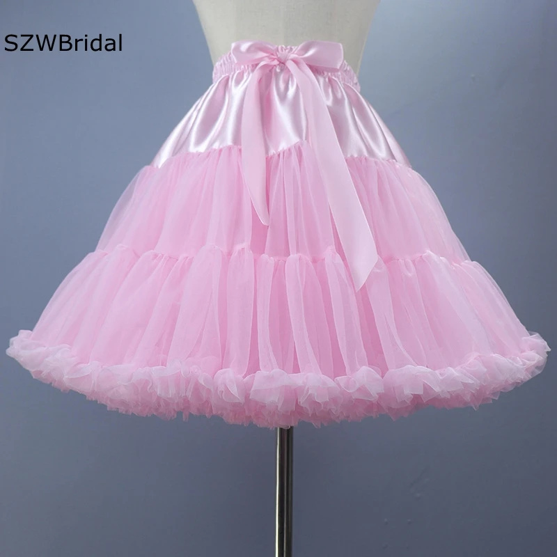 

Elegant Pink Rockabilly Tutu lolita skirt Pink Short Jupon sous robe mariage Petticoat Bride boutique Lolita dress