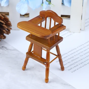 

1: 12 Doll house Cute Mini Wooden Dining Chair Doll Dining Chair Toy For Kids Gift Baby Dolls Accessories
