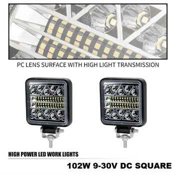 

Auto LED Work Lights 2Pcs White 204W Combo Beam Lamp Replacement Parts