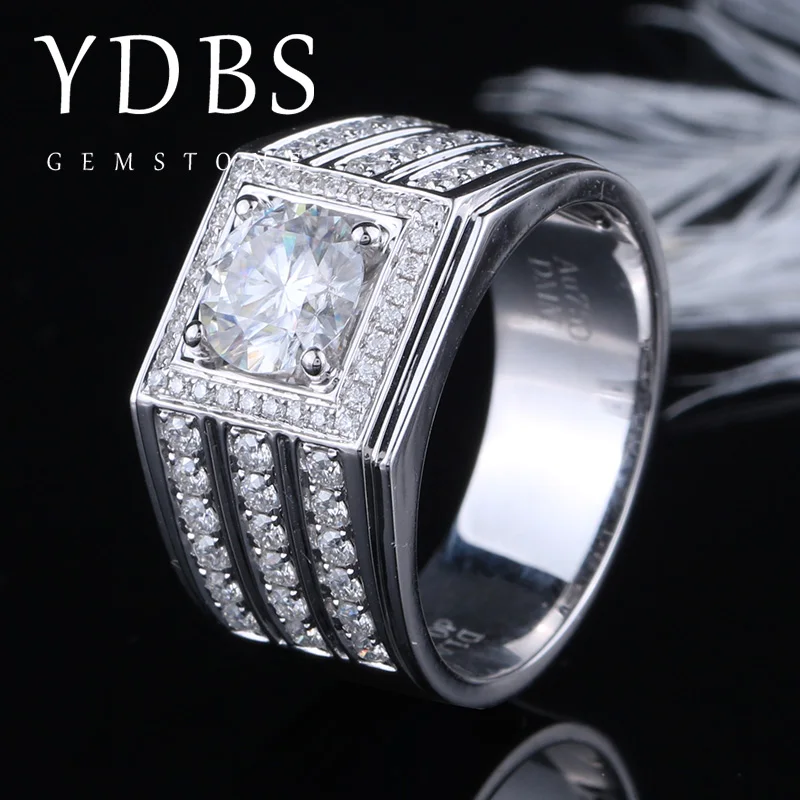 YDBS центральное 1 карат карбоновое свадебное 14 k Платиновое обручальное кольцо для