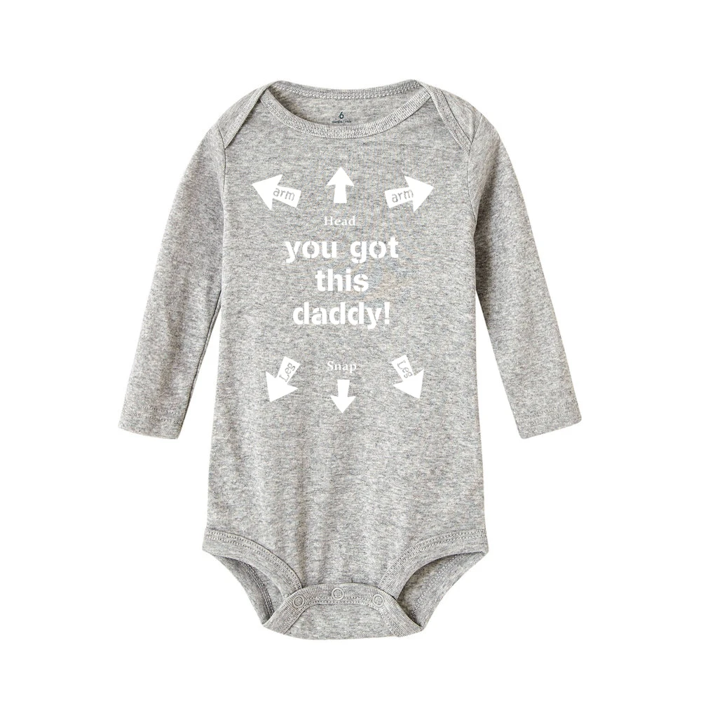 Хлопковые боди с длинными рукавами для новорожденных, с надписью «You Got This Daddy», повседневные Детские Боди для малышей, Забавный комбинезон для малышей от 0 до 24 месяцев