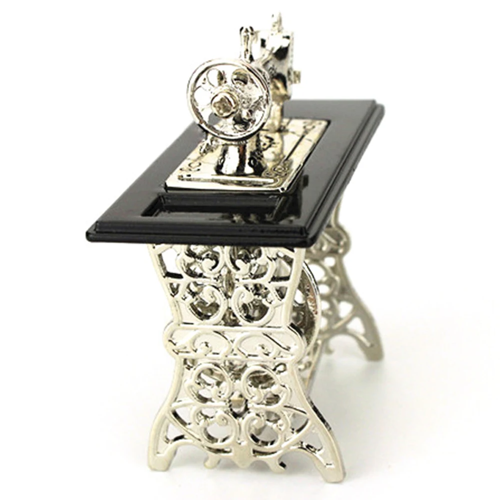 Ремесла украшения ткань Ремесленная металлическая игрушечная швейная машина Кукольный дом модель мебели мини винтажный домашний подарок аксессуары