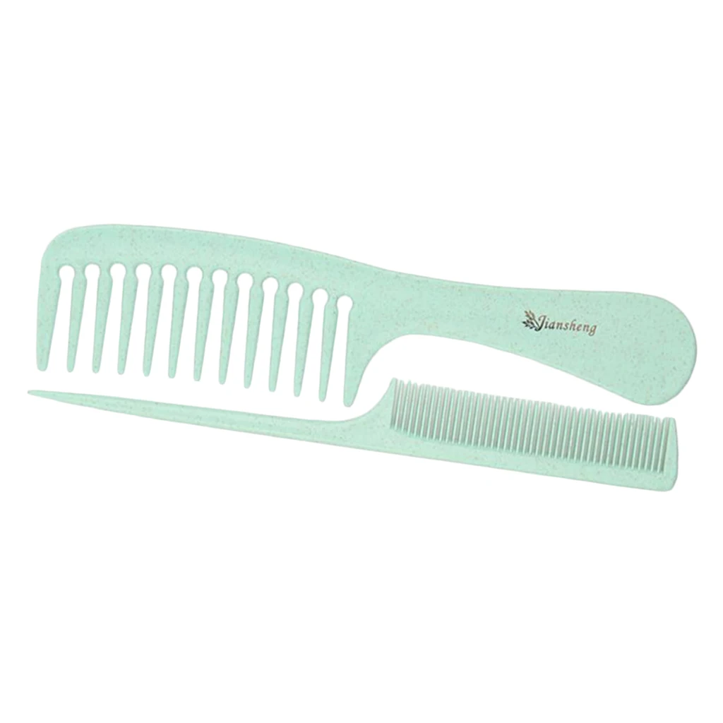 2 Pieces Eco-friendly Wheat Straw Barber Styling Detangling Fine Tooth Combs Set 2 Pieces Eco-friendly Wheat Straw Barber Styling Detangling Fine Tooth Combs Set