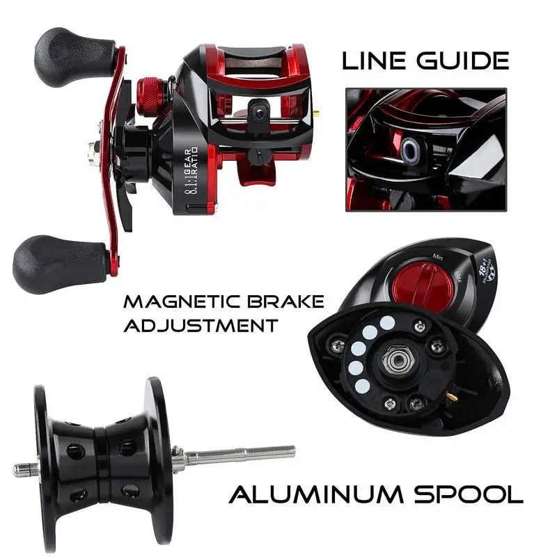 Lieyuwang low profile reel bait casting Fishing reel 17+1BB 8.1:1 8kg baitcasting Fishing reels Carretilha de pesca Abu garcia