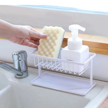 

Double Sink Shelf Soap Sponge Drain Rack Kitchen Bowl Sponge Draining Basket Drain Rack Storage Tool Kitchen Utensils