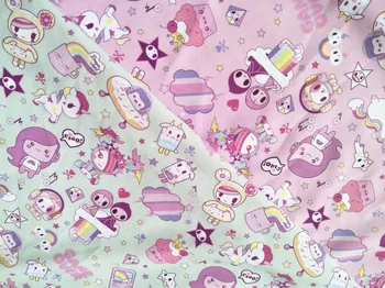 

145cm Width Cartoon Unicorn /Cat/Dog Cloth polyester Fabric For Children Dress Clothes DIY Sewing