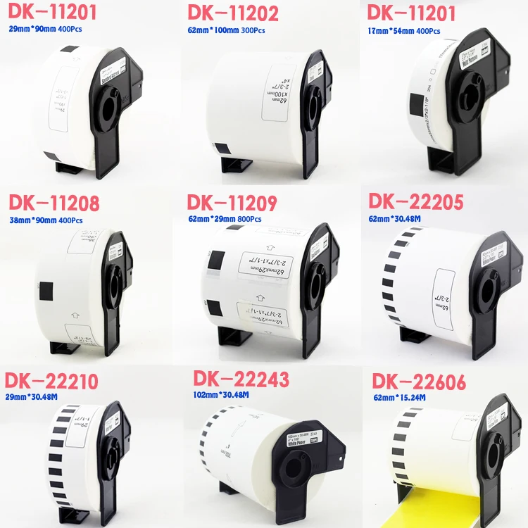 1 рулон брата совместимый для Brother этикетка DK-11201 DK-11202 DK-11204 DK-11208 DK-11209 DK-22205 DK-22210 DK-22225 DK-22243