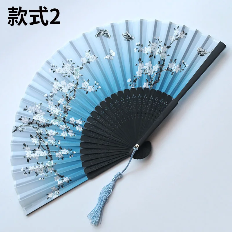 7 дюймов складной ручной вентилятор национальная женщина Японский ветер Cheongsam Prop древние вентиляторы Винтаж bambu eventail основной ручной вентилятор - Цвет: Style 2