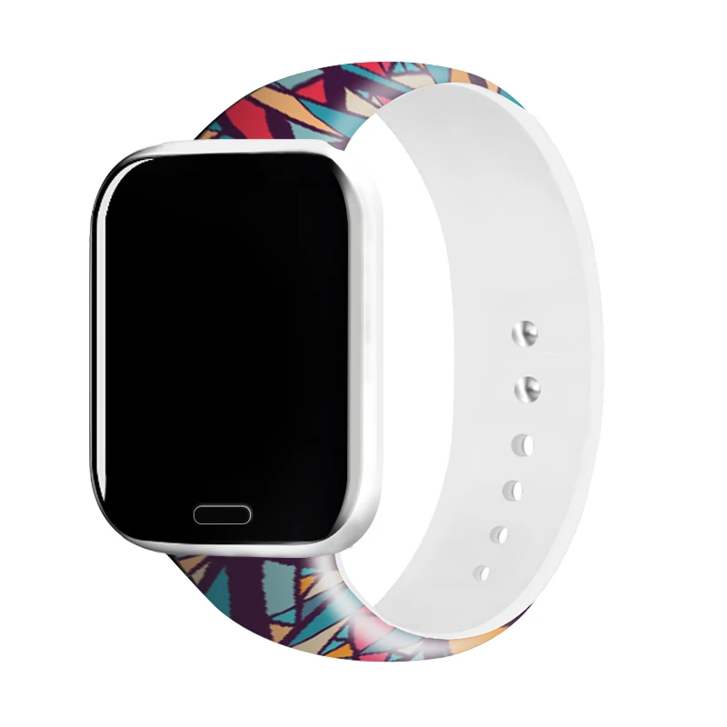 Ремешок спортивный для iwatch 5 series 6 4 силиконовый браслет с цветочным принтом