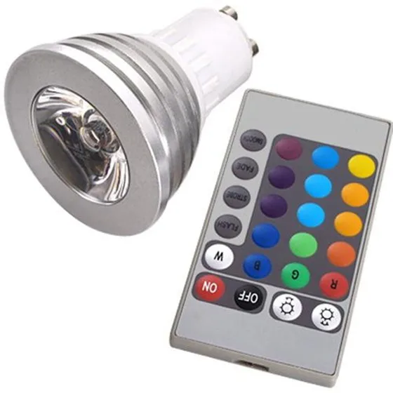 

3W GU10 16 Colors Changing RGB LED Light Bulb With Remote