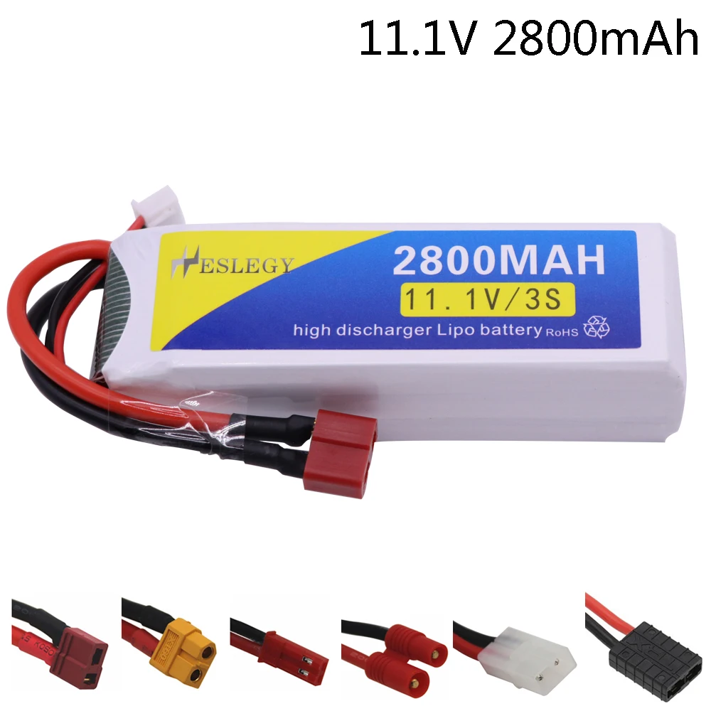 Аккумулятор Lipo 40C 11 1 В 2800 мА/ч обновленный для радиоуправляемых автомобилей лодок