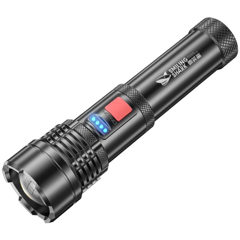 

Outdoor Flashlight Bright Rechargeable Self Defense Battery Flashlights Waterproof Black Lanterna Daily Necessities EB50SD