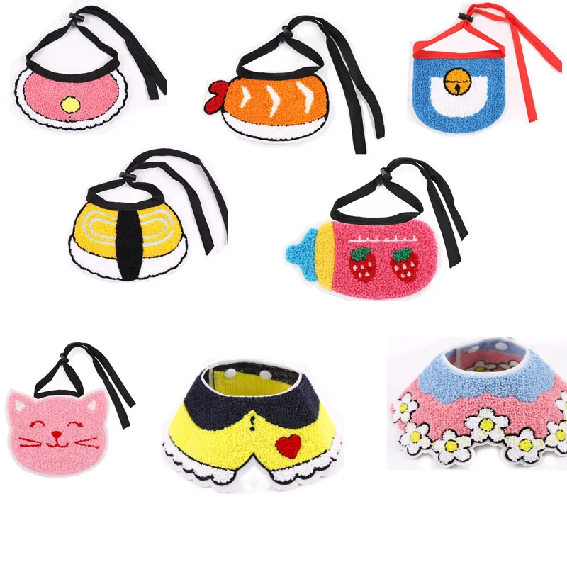 

1PCS Cat Dog Bibs Watermelon/Egg/Sushi Pet Dog Bandana For Small Medium Dogs French Bulldog Scarf Puppy Dog Cat Accessories Bibs