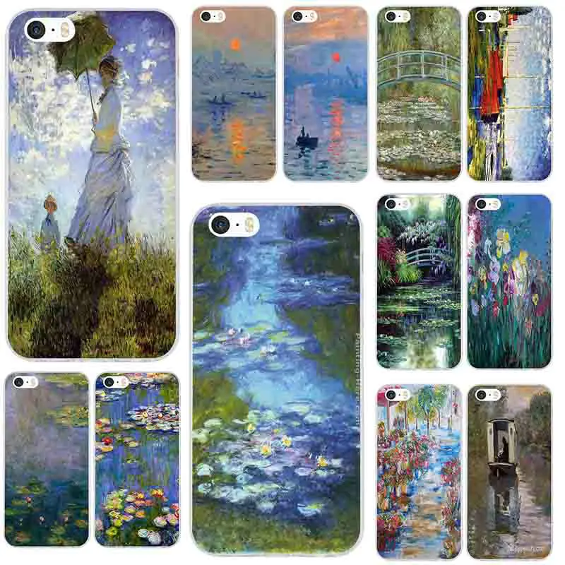 

Claude Monet Impressionism Soft TPU Phone Cases Cover for iPhone 8 7 6 6S Plus X XR XS Max 10 5 5S SE 5C 4 4S Coque Bags