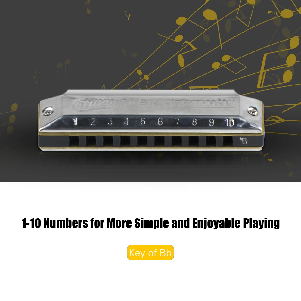 C-key 10 отверстий Губная гармошка для блюза мундора медные гармоники с коробкой для хранения для начинающих студентов подарок