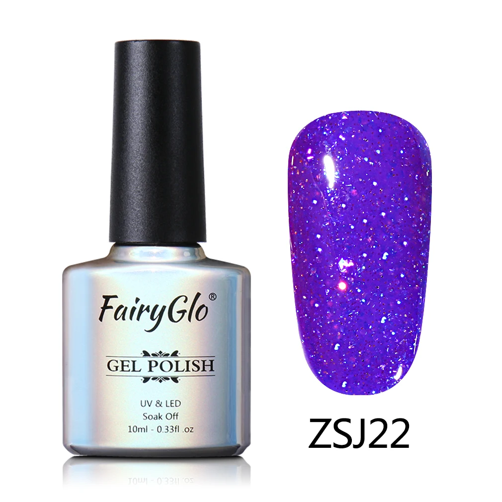 FairyGlo 10 мл Алмазный Гель-лак для ногтей Vernis Полупостоянный УФ-светодиодный Блестящий Гель-лак с эффектом замачивания Гибридный эмалированный лак - Цвет: ZSJ022