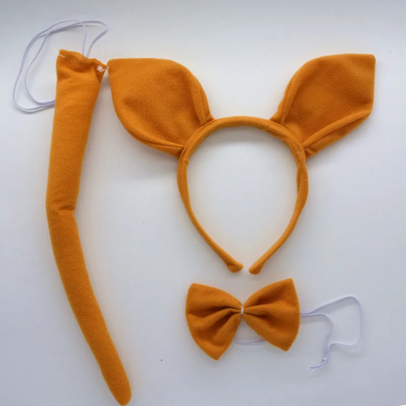 Повязка на голову с изображением маленького кенгуру и ушками Галстук бабочка