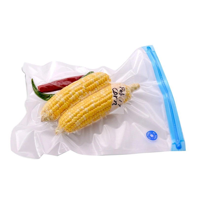 Вакуумные пакеты на молнии, вакуумные пакеты для упаковки пищевых продуктов, многоразовые пакеты для хранения продуктов с двухслойными молниями, спроектированные без Bpa набор из 18