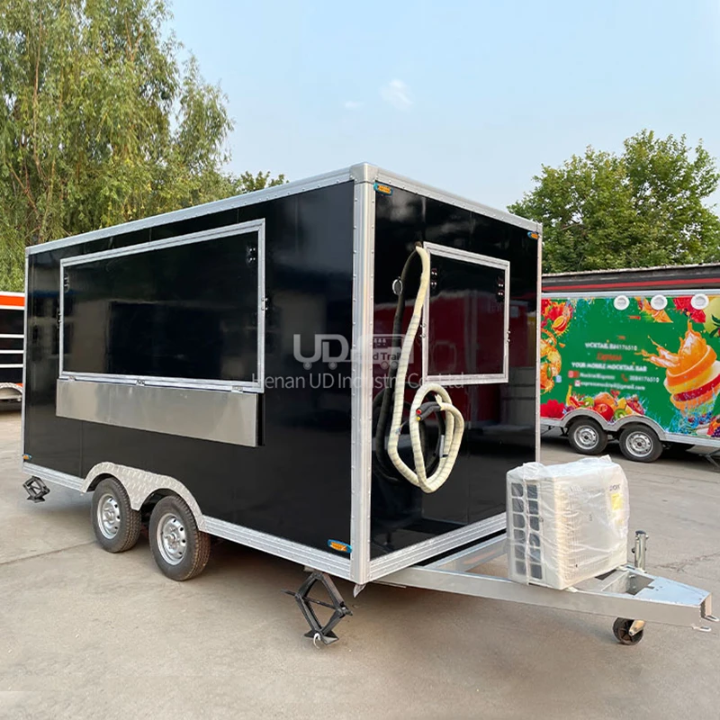 Street Food Vending Van Square Fast Food Cart Food Trailer Fully Equipped Ice Cream Cart Customized Mobile Restuarant Truck