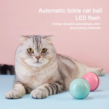 

Interactive Cat Toys Ball Smart Automatic Rolling Kitten Toy USB Rechargeable Motion Ball Spinning Led Light With Timer Function