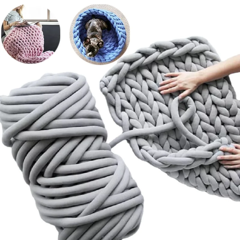 500g/1KG meters Super Thick Yarn DIY Hand-knit Woven Thread cotton yarn for Hand-woven blankets cat litters sleeping pillows | Дом и сад