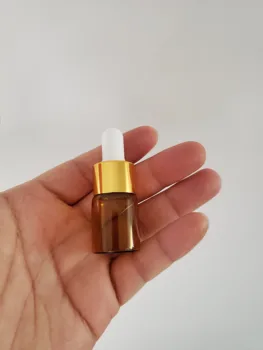 

500pcs 5ml amber Mini Empty Dropper Bottle Portable Aromatherapy Esstenial Oil Bottle with Glass Eye Dropper