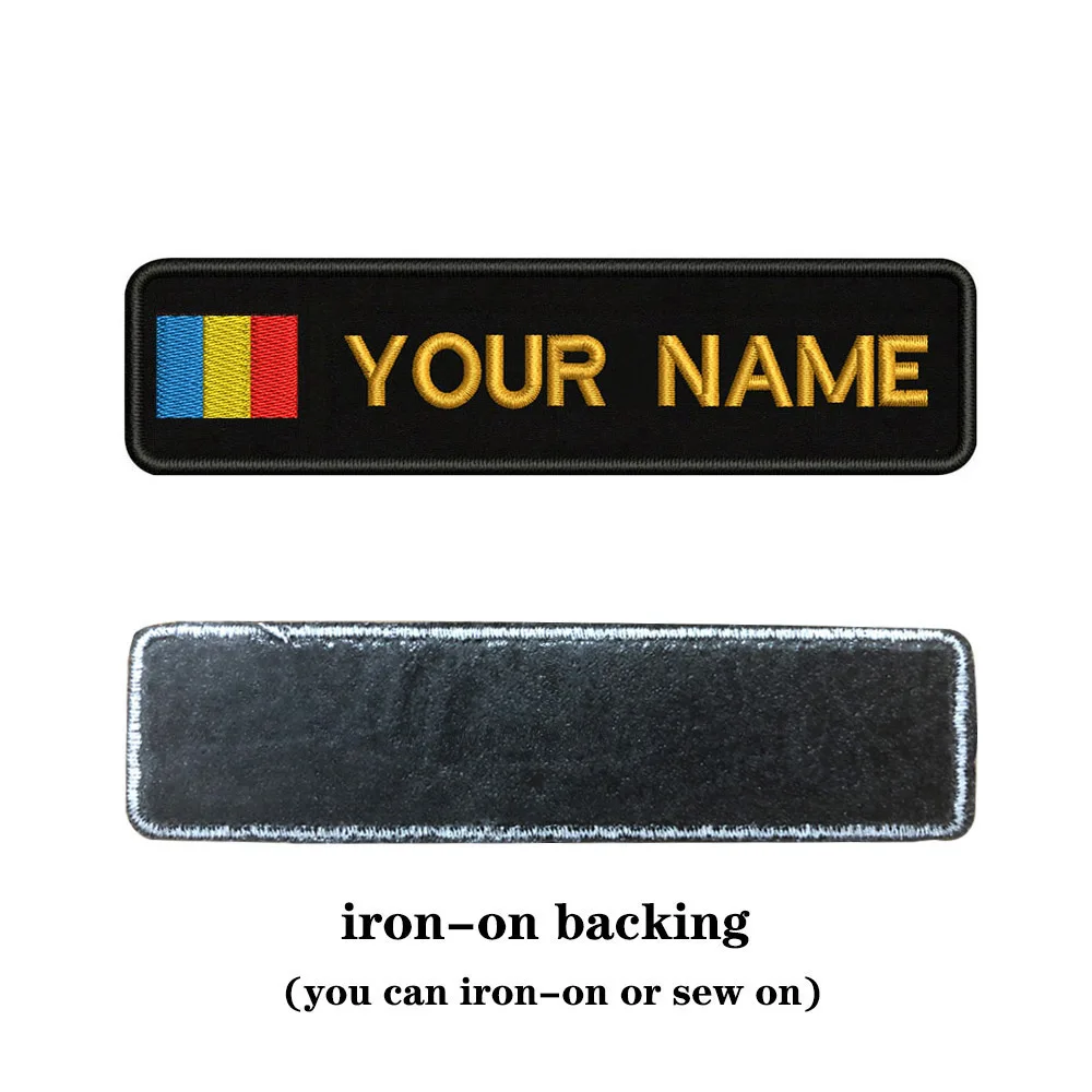 brown-iron on Индивидуальная вышивка флага или заплатка с текстом 10 см* 2,5 см значок Железная на или липучке Подложка для одежды брюки рюкзак шляпа - Цвет: brown-iron on