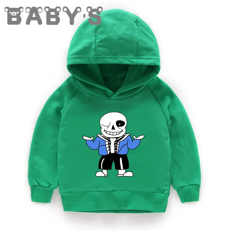 Детские толстовки с капюшоном детские толстовки с принтом «череп», «Brother Undertale Sans» пуловер для малышей топы для девочек и мальчиков, милая одежда KMT2405