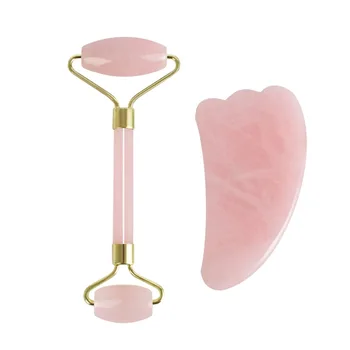 

Double Green Jade Roller Facial Roller Face Massager Slimming Face Neck Lift Masajeador Facial Massage Stone Beauty Health Care