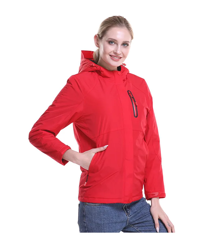 Зимнее пальто для женщин и мужчин с тепловым подогревом, походный жилет, пальто с USB электрическим аккумулятором, куртка с капюшоном, теплая зимняя одежда для катания на лыжах