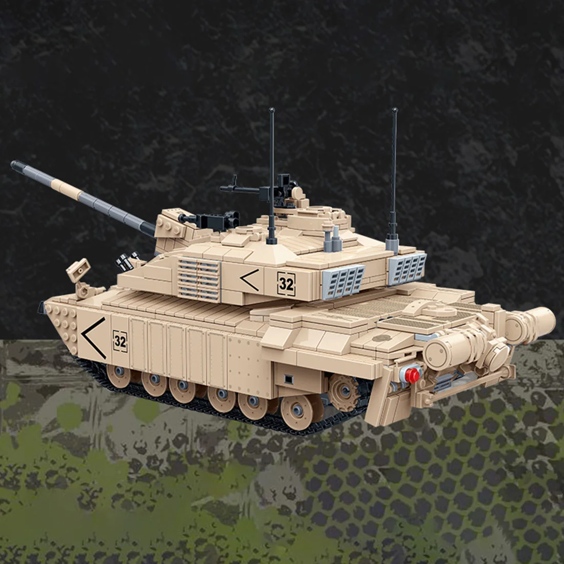1467 шт 1:18 DIY Военный танк Кирпичи Модель маленькие частицы Танк строительные блоки модель