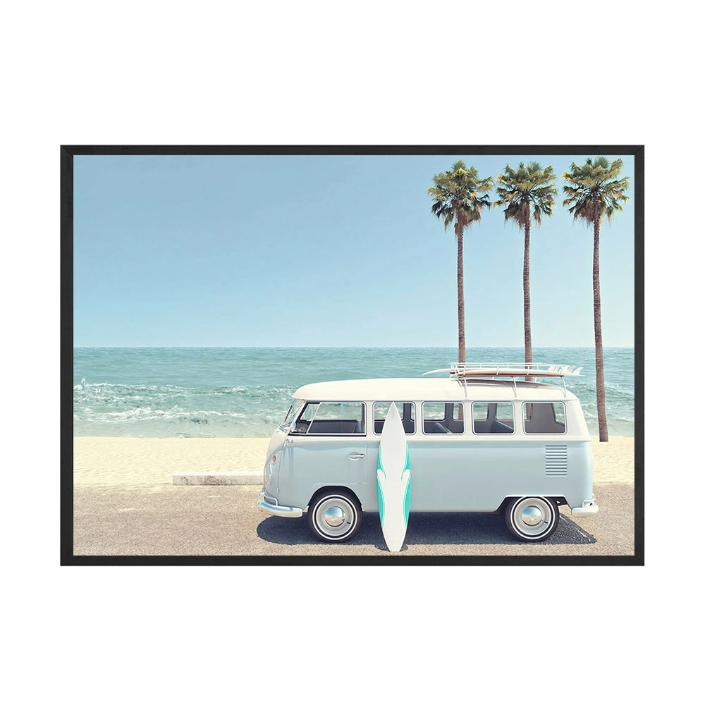 California-Beach-Van-Canvas-Painting-Ferris-Wheel-Print-Tropical-Palm-Poster-Pastel-Color-Wall-Art-Nordic (4)
