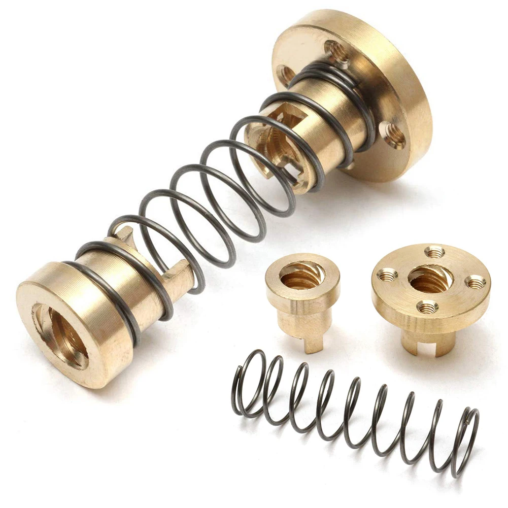 

T8 Anti Backlash Spring Loaded Nut Elimination Gaps Nut for 8mm Acme Threaded Rod Lead Screws DIY CNC 3D Printer Styling