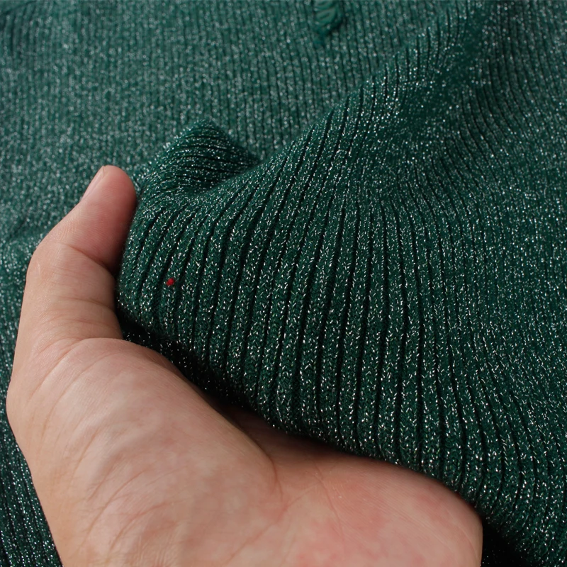ONLYSVTER вязаный женский свитер с v-образным вырезом Осень Зима люрекс Блестящий пуловер Свитера шикарный ребристый Джемпер Топ с пуговицей Mujer
