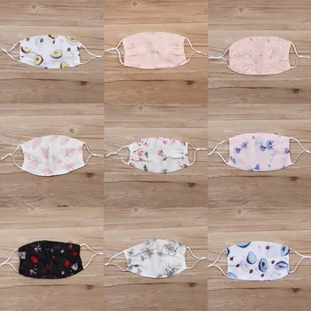 

10 pcs Mix Colors Summer Chiffon Mouth Mask for Women Adjustable Earloop Dust Mask Leaf Floral Pattern Face Muffle Reusable Mask