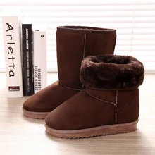 Женские Теплые ботильоны; зимние модные ботинки на искусственном меху; Теплая обувь на плоской подошве; светильник