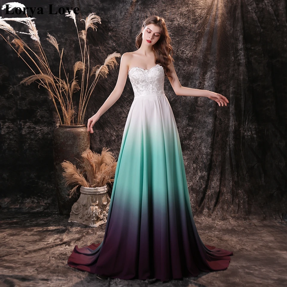 

White Blue Contrast Color Long Prom Dress Women Formal Party Night Elegant 2020 Evening Gowns Backless Elegant Graduation Dress