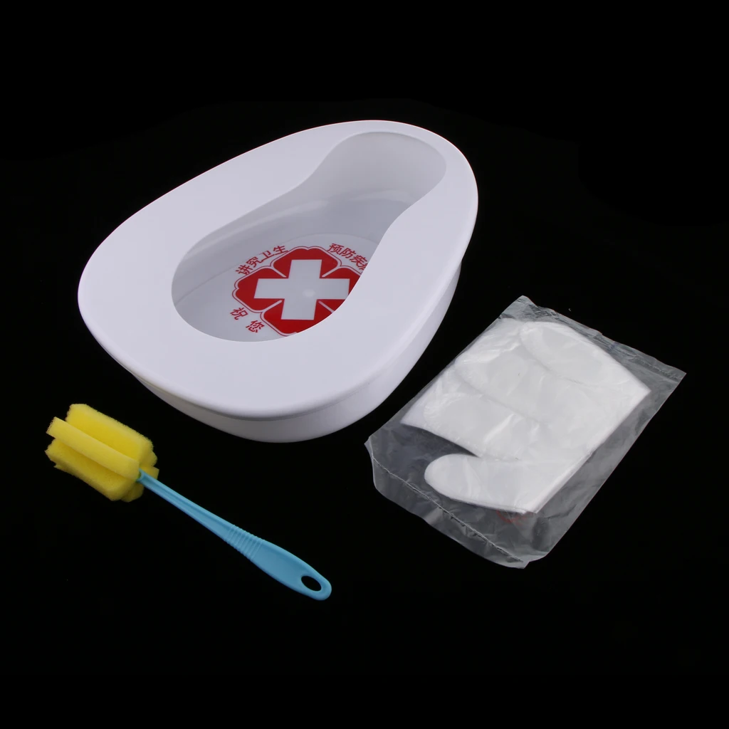 

Personal Care Autoclavable PP Bedpan Brush Gloves Set Bed Pan Elderly Women Men Adults Incontinence Aid Tools