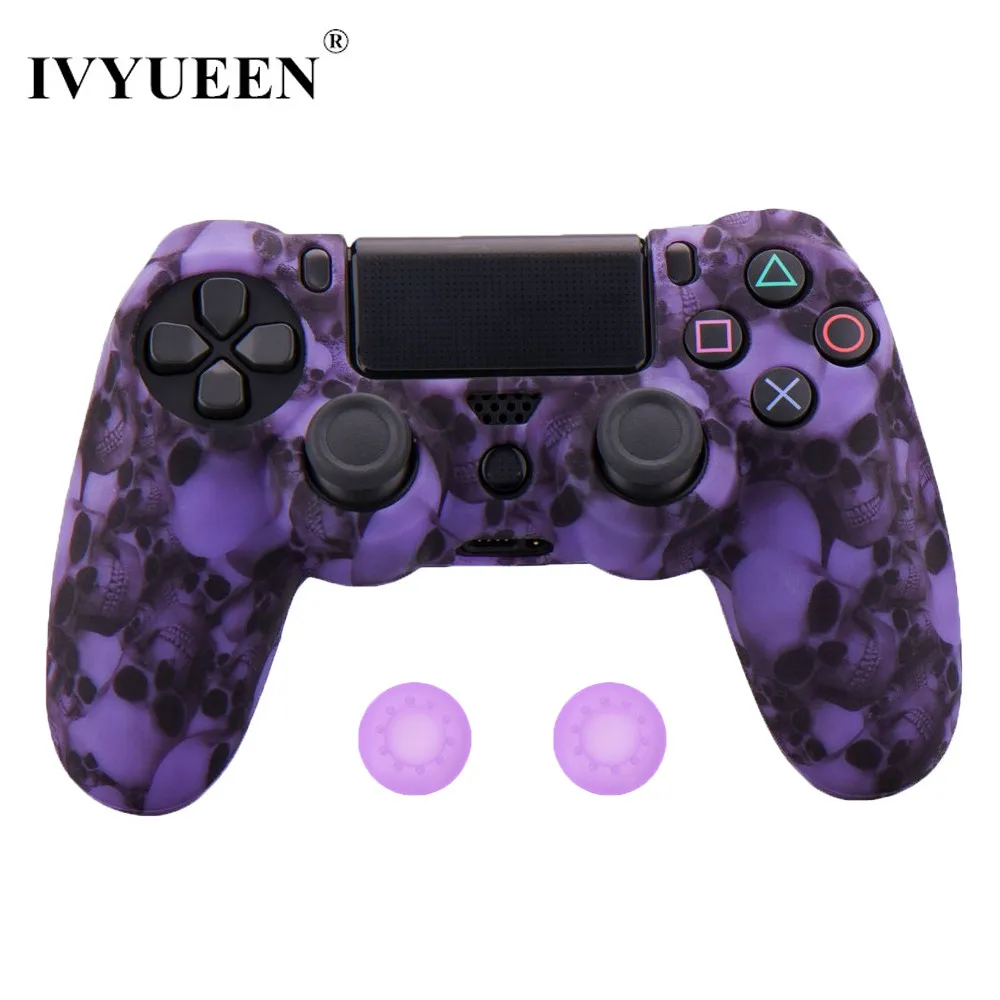 IVYUEEN 18 Цвета силиконовые Camo защитный чехол кожи для sony Dualshock 4 PS4 DS4 Pro тонкий контроллер Thumb палочки Захваты шапки