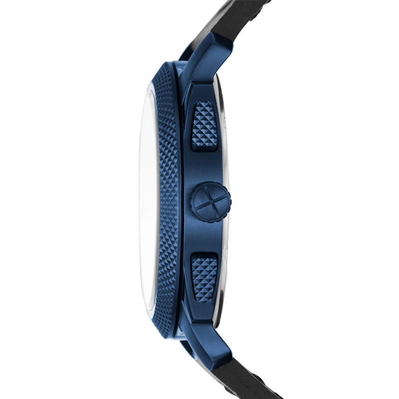 FOSSIL Machine хронограф для мужчин синий корпус черные кожаные часы reloj fossil hombre с коробкой FS5361P