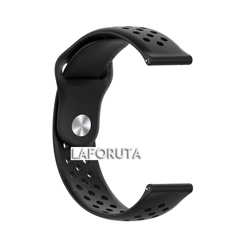 Черный Силиконовый ремешок для samsung Galaxy Watch Active 2 40 мм 44 мм gear S2 спортивный сменный Браслет для SM-R830 SM-R820 - Цвет ремешка: Черный