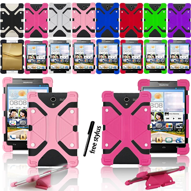 

Universal Shockproof Soft Silicone Stand Cover Case for Huawei MediaPad M2 /M3 /M5 /M6 Tablet Full Four Corner Protective Case