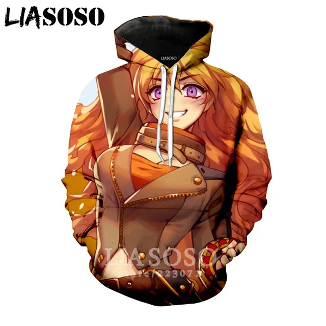 LX 3d принт зимняя новая одежда для мужчин и женщин толстовка Аниме RWBY Толстовка с длинным рукавом Топ Повседневный пуловер в стиле Харадзюку хип-хоп