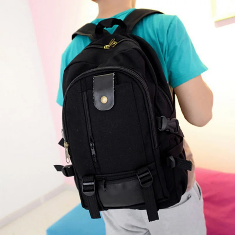 Leisure Men Backpack Zipper Backpack Casual Fashion Men's Travel Canvas Laptop Backpack