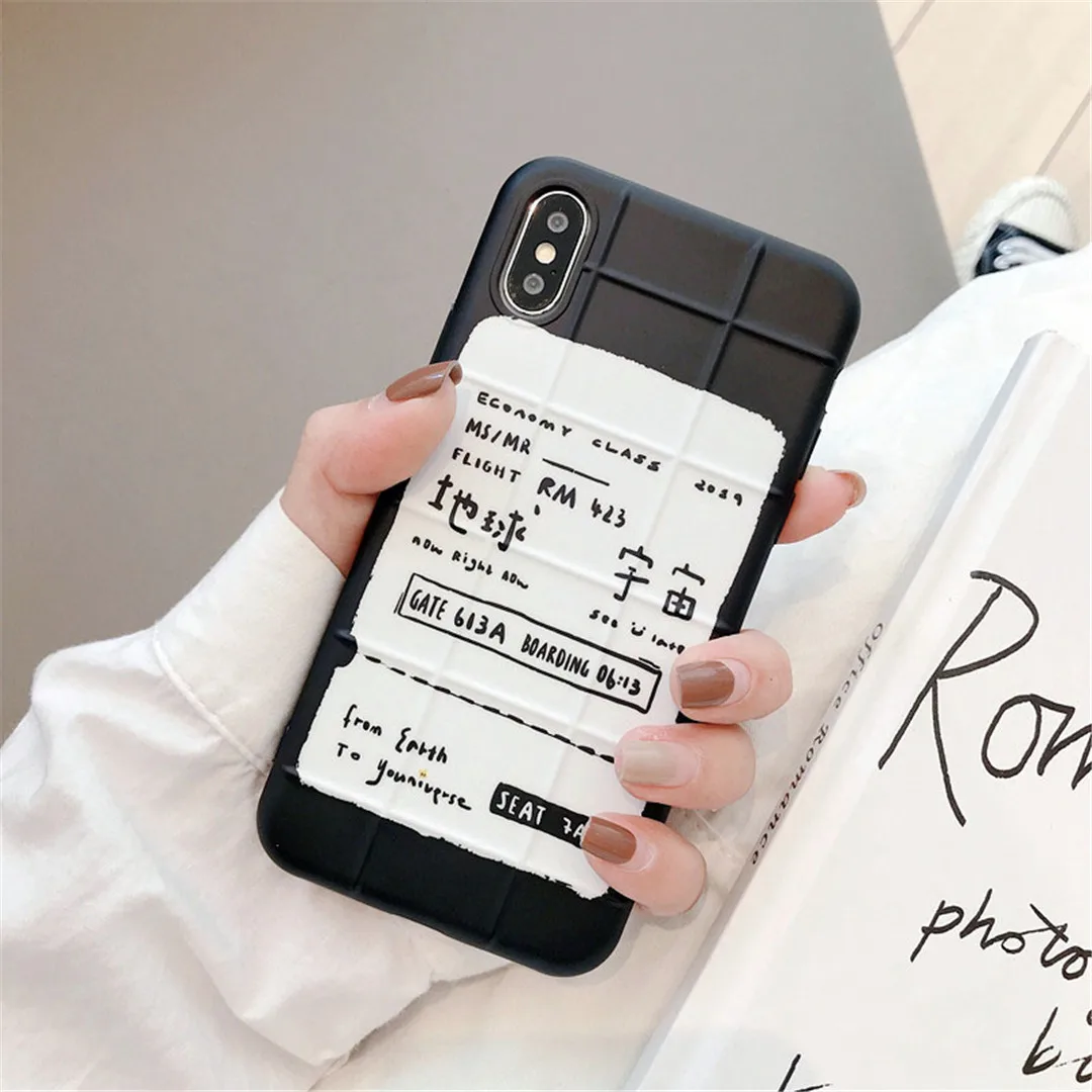 

Maosenguoji Plaid suitcase Earth universe ticket Fashion soft Mobile Phone Case for iphone 7 7plus 8 8plus X 10 XR XS MAX cover