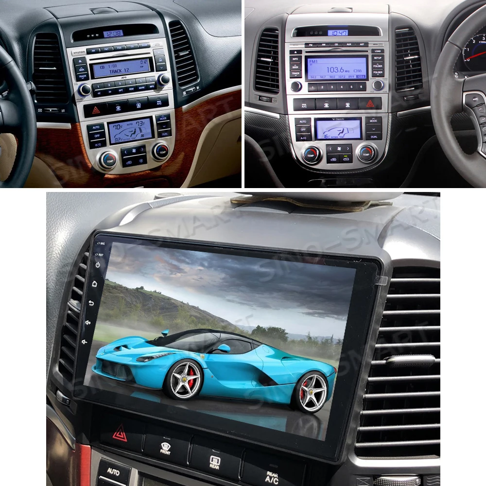Excellent SINOSMART 2.5D IPS/QLED Screen 1G/2G Car GPS Navigation for Hyundai IX45 Santa Fe 2006-2012 32EQ DSP, 4G SIM Card Slot Optional 12