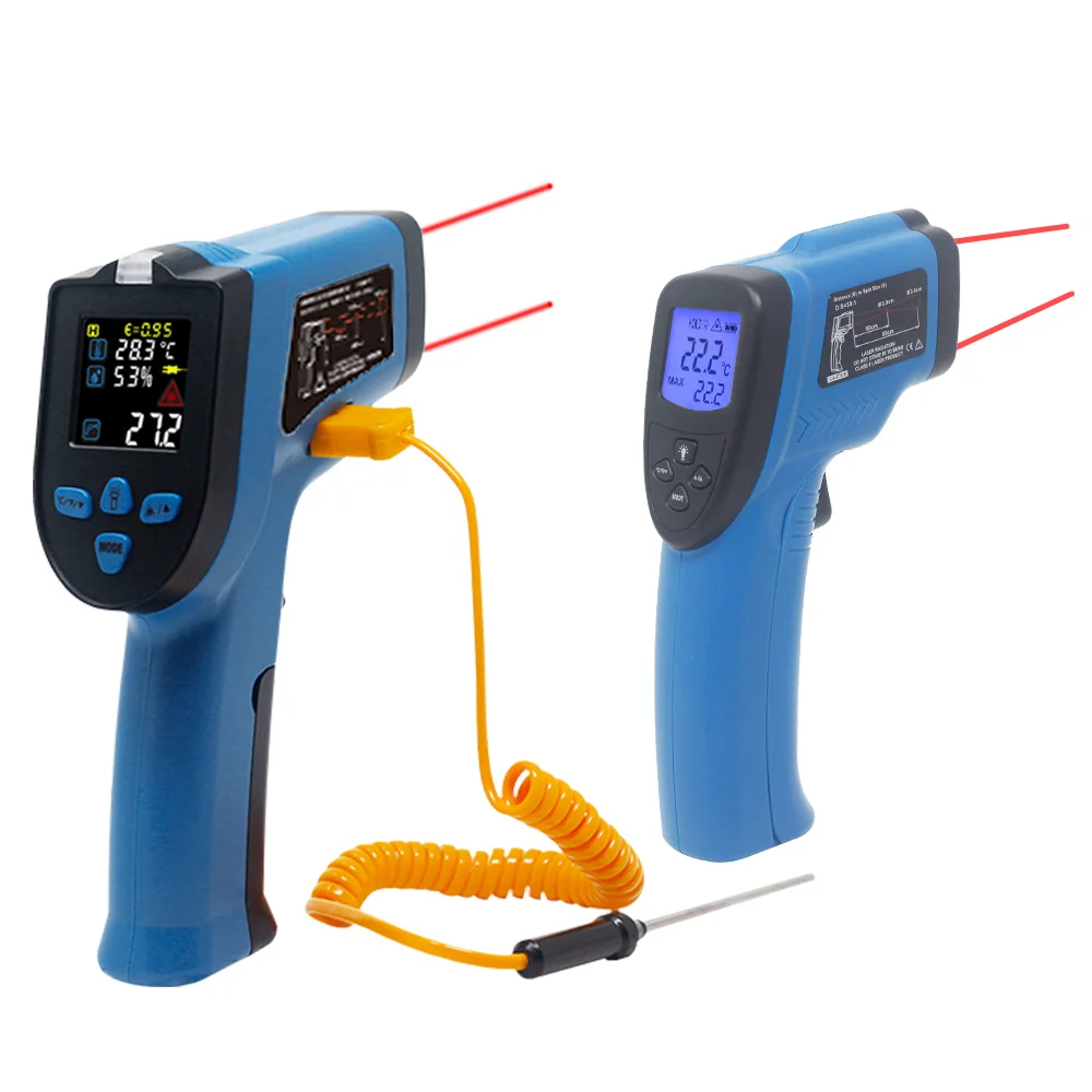 Цифровой инфракрасный термометр Бесконтактный ИК лазерный измеритель температуры пирометр C/F одиночный/двойной лазерный термометр